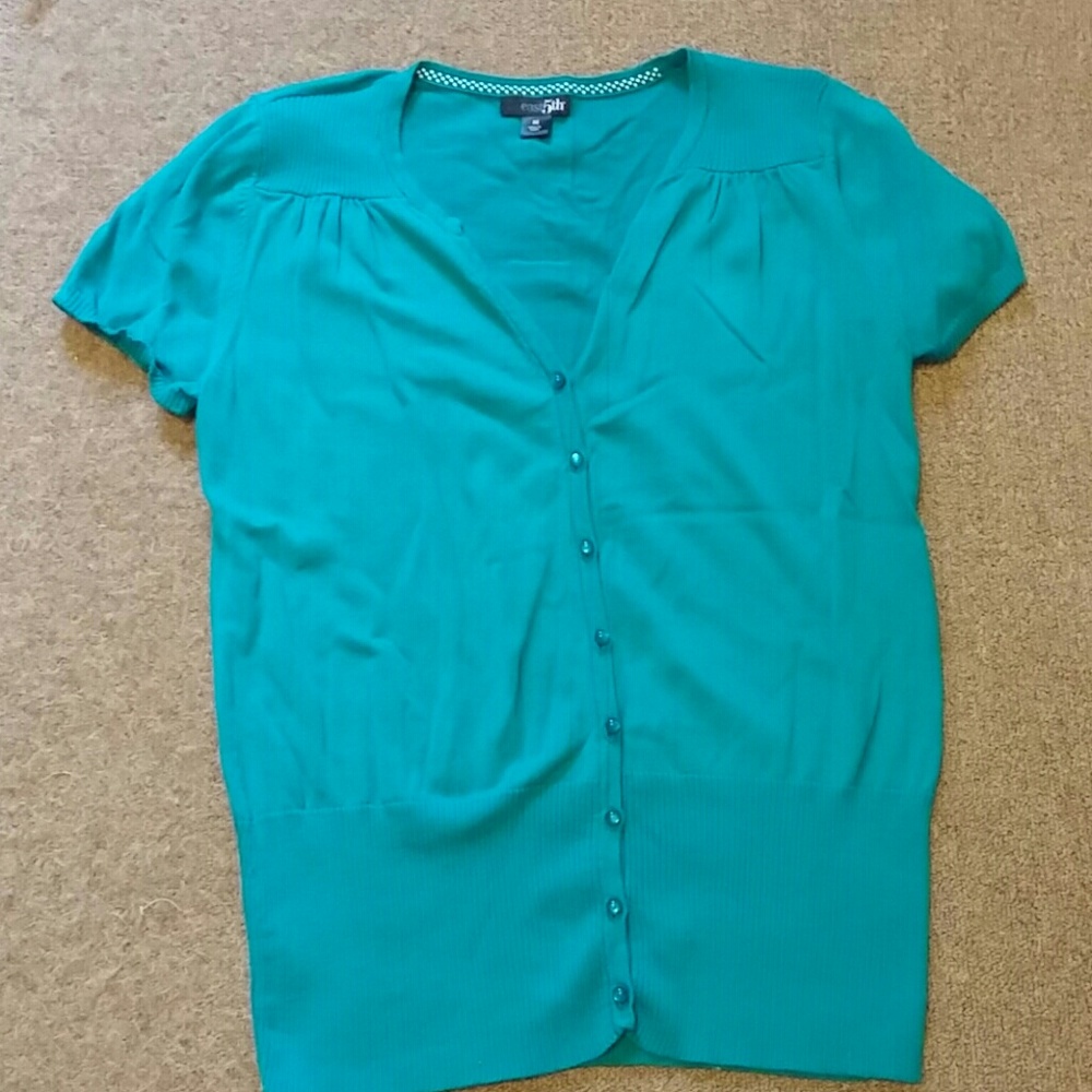 East 5th women's cardigan teal blue
